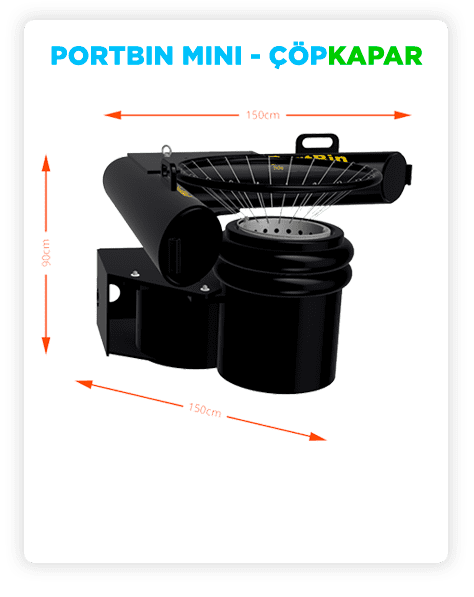 PortBin Çöp Kapar Mini ile sığ sularda Çöpkapar.